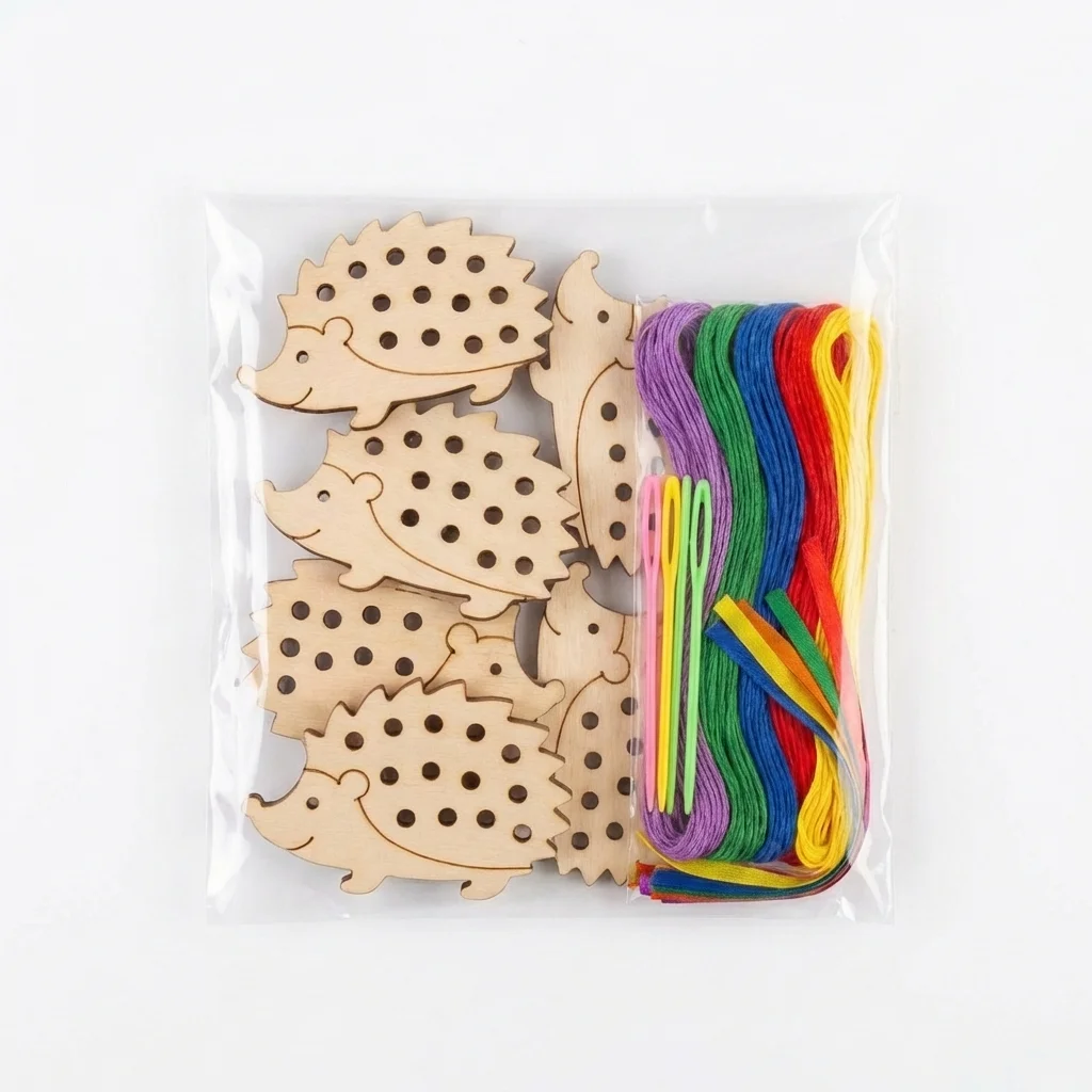 Childre Embroidery Threading Game Montessori Toys DIY Material Threading Board Educational Fine Motor Skills Training Toys Girls