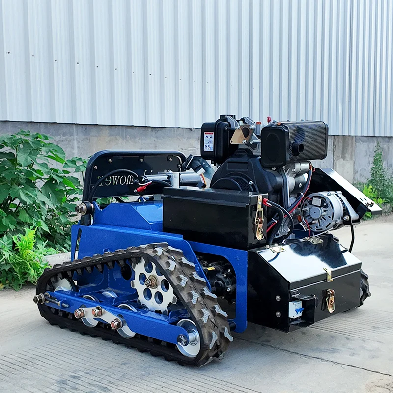 

Customized Hot Sale Small Crawler Remote Control Mower Farm Grass Blade Automatic Lawn Mower Robot Simple Commercial Lawn Mowing