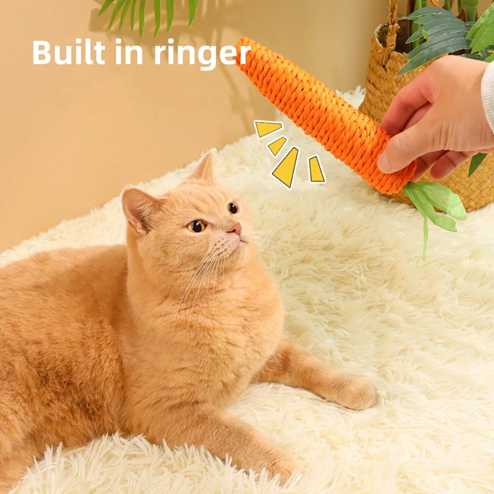 Cat Toys Sound Carrot Cuddle Cat Stick Since Fun Fun Cat Grinding Teeth and Claws Stick Anti-bite Cat Scratch Board Pet Supplies