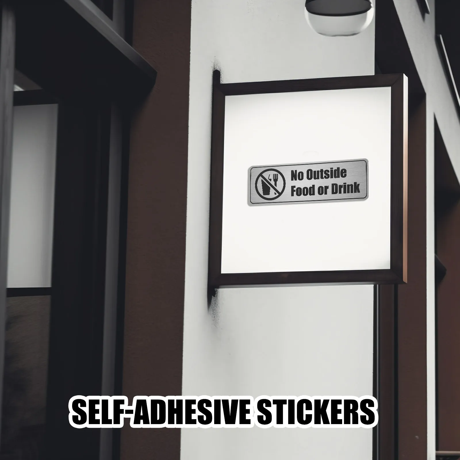 

8Pcs No Outside Food Allowed Sticker Easy Apply Waterproof PVC Adhesive Decal for Restaurant Office Bar Cafe Food Prohibition