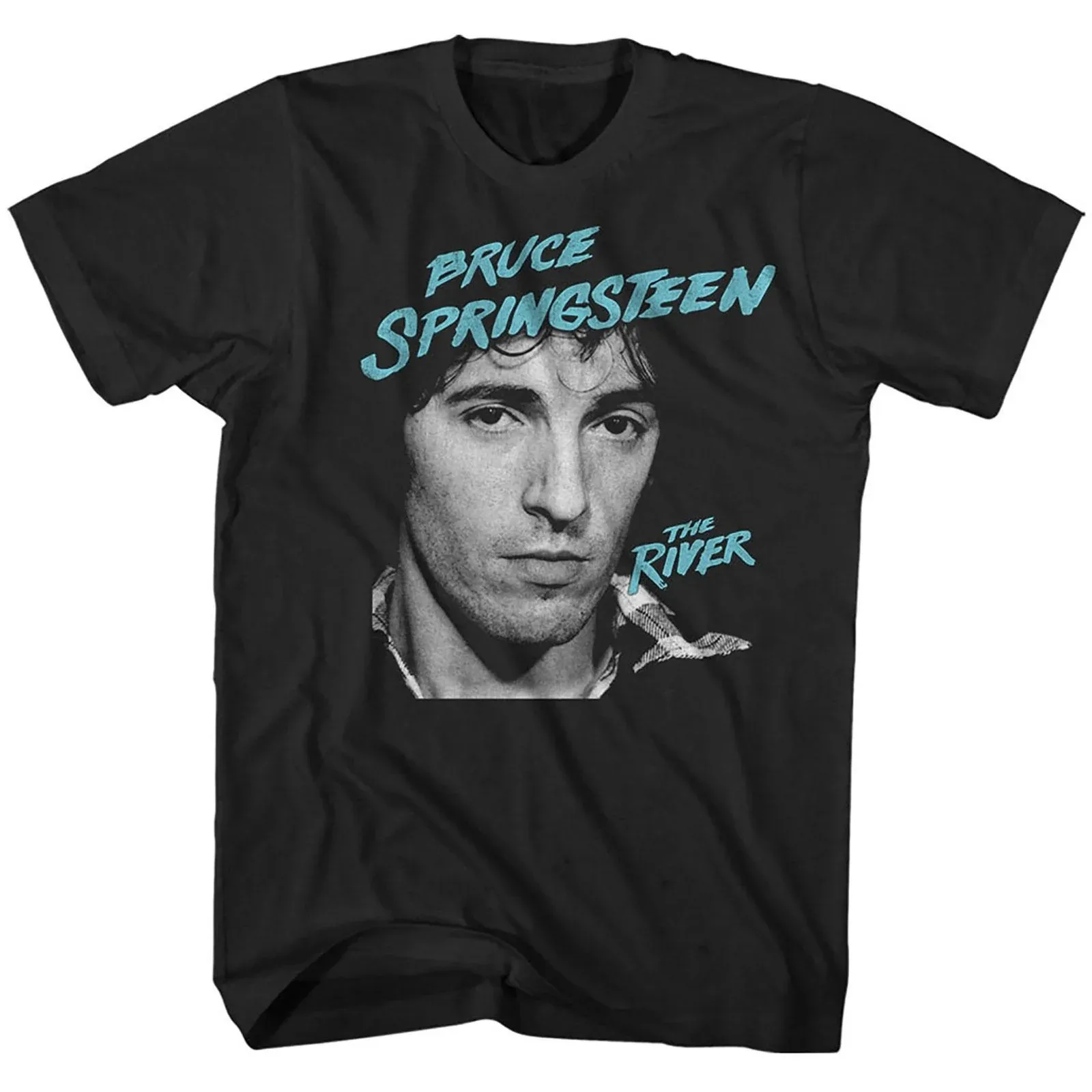 Camiseta informal vintage con estampado de Bruce Springsteen The River Portrait, camiseta clásica de artista del rock, camiseta popular de verano para hombres y mujeres