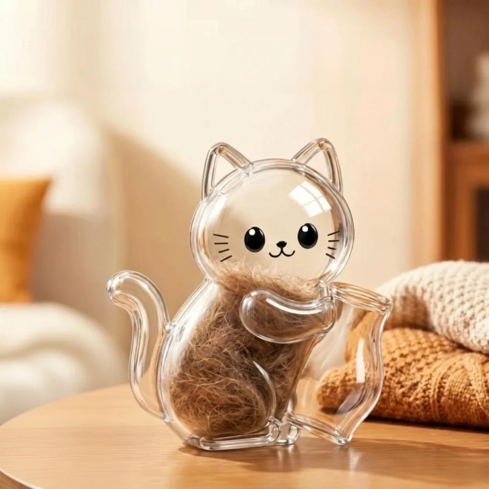 Cute Dog Cat Shaped Pet Hair Storage Box Fridge Magnet Kitten Puppy Hair Whisker Collection Refrigerator Magnets Home Decor Gift