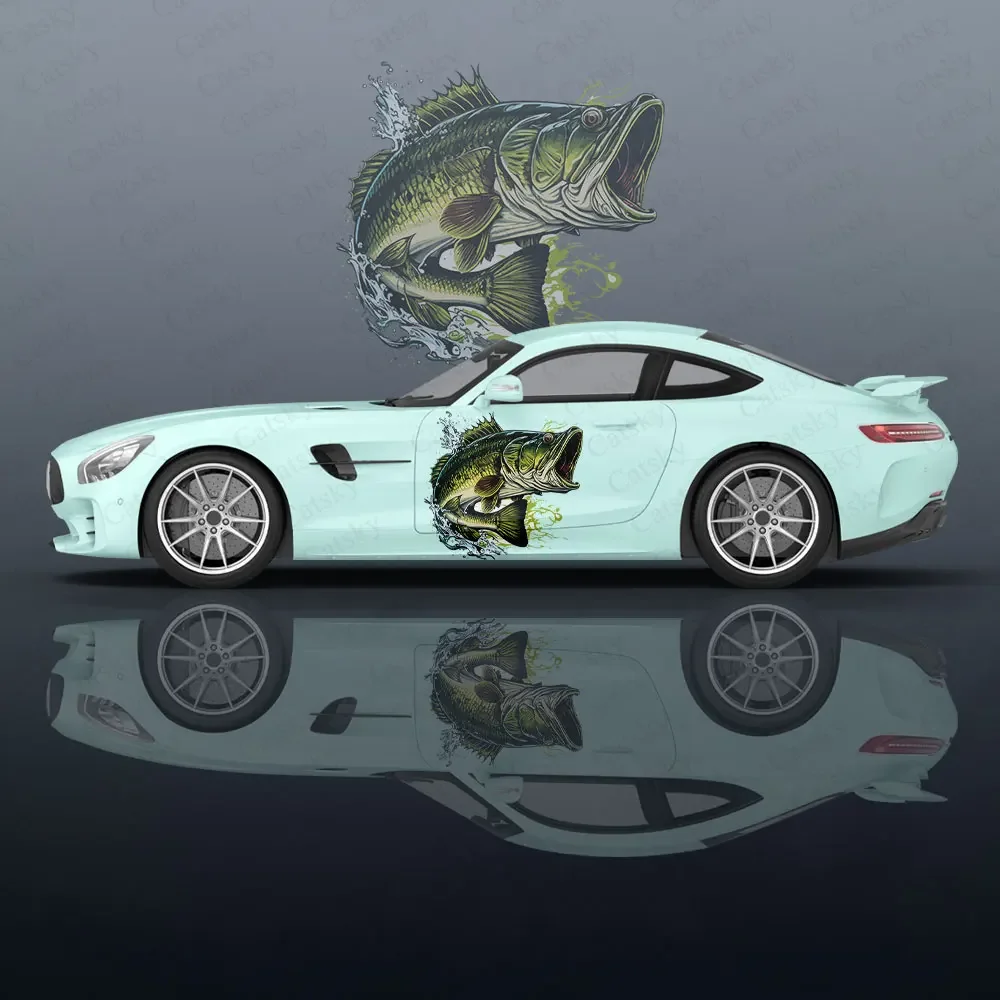 

Забавная рыбка, зеленый всплеск, автомобильные виниловые наклейки, самоклеящаяся наклейка из ПВХ, подходит для грузовиков, внедорожников, украшения, автоаксессуары, подарок