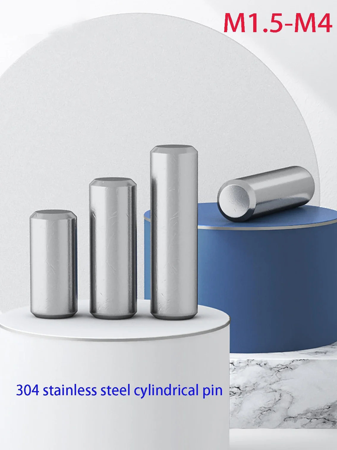 10/20/50Pcs M1 M1.5 M2 M2.5 M3 M4 Cylindrical Pin Locating Dowel 304 Stainless Steel Fixed Shaft Solid Rod GB119 Lenght 6mm-60mm