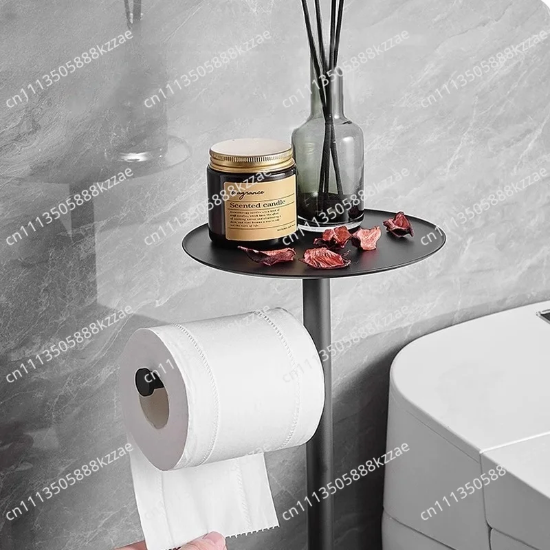 Stainless Steel Toilet Paper Holder With Toilet Brush Removable Freestandin Type Toilet Paper Holder Stand Shelf ​Heavy Base