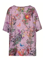 plus Size Women's Floral T-Shirt Summer 2025 Short Sleeve Casual Loose Vintage Streetwear Fashion - Image 3