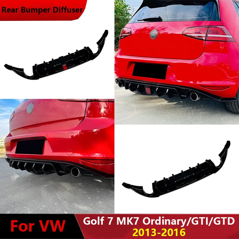 

2013-2016 для VW Golf 7 MK7 обычный/GTI/GTD автомобильный задний бампер, спойлер, задний диффузор со световой защитой подбородка, автоаксессуары