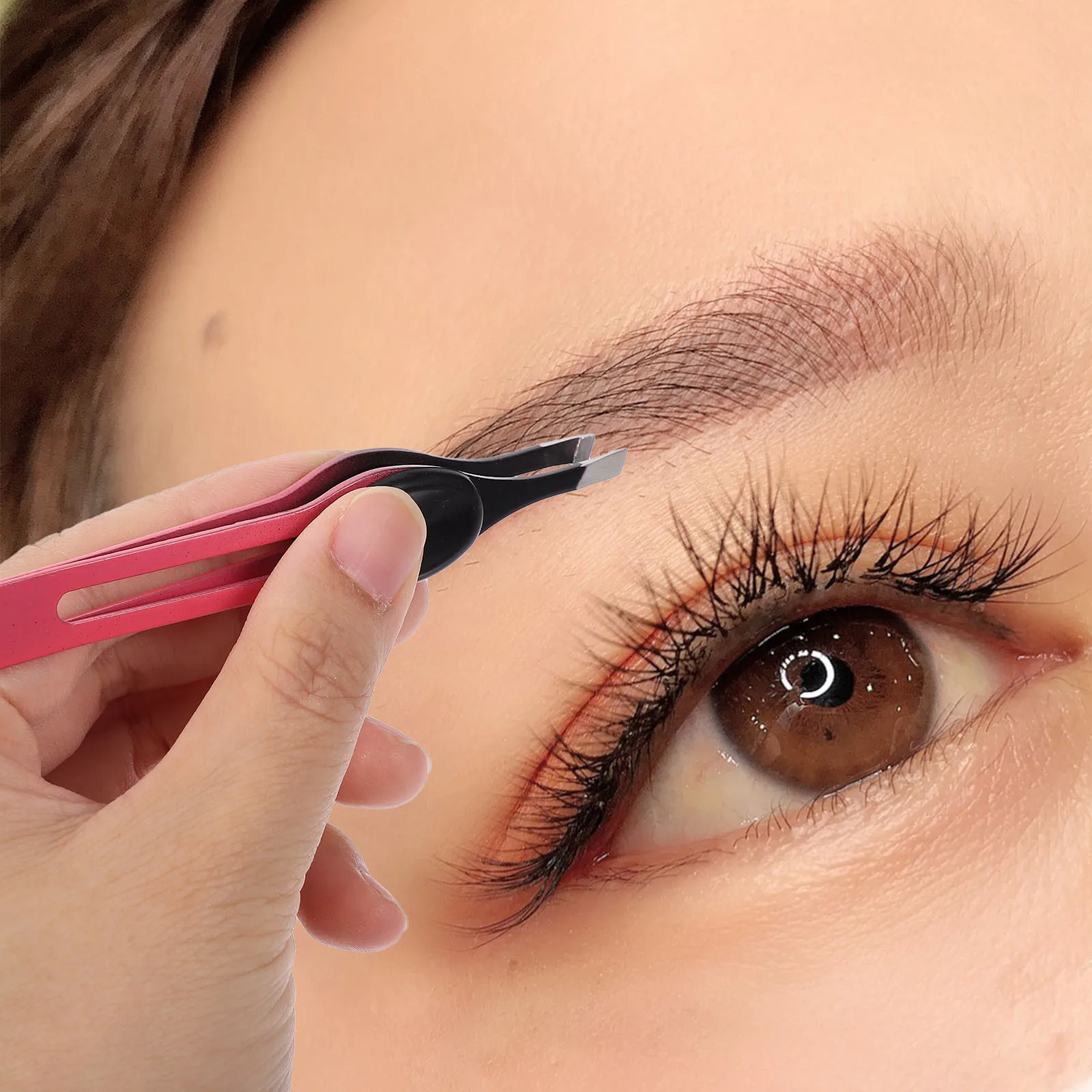 5 قطعة مجموعة ملاقط الحاجب من الفولاذ المقاوم للصدأ أدوات تشذيب مزيل شعر الوجه الدقيقة للنساء والرجال طقم مكياج مدمج للسفر #2