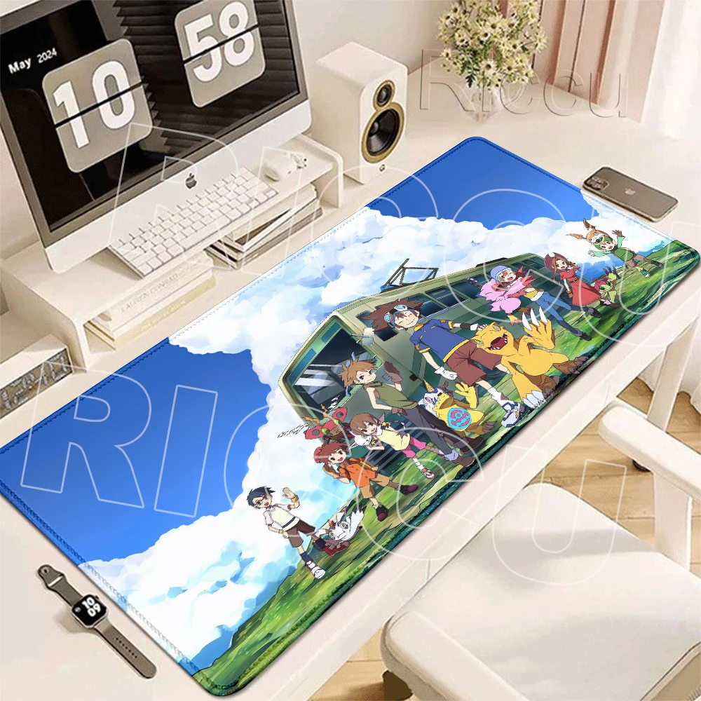Mouse Pads Anime Digimon Pattern Adventure Gamer Office Desk Mats Extended Computer Anti-slip Lock Edge Accessories Rubber Pads