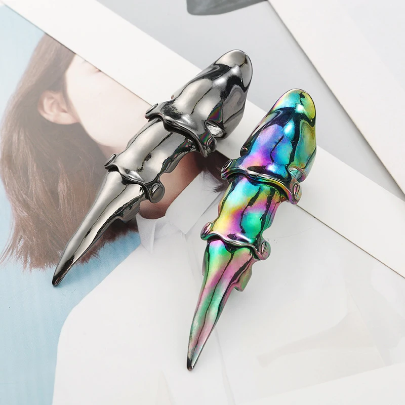 Dragon Punk Rings Metal Armour Knuckle Joint Full Finger Ring Activity Ring Punk Rock Gothic Cool Party Jewelry Accessories