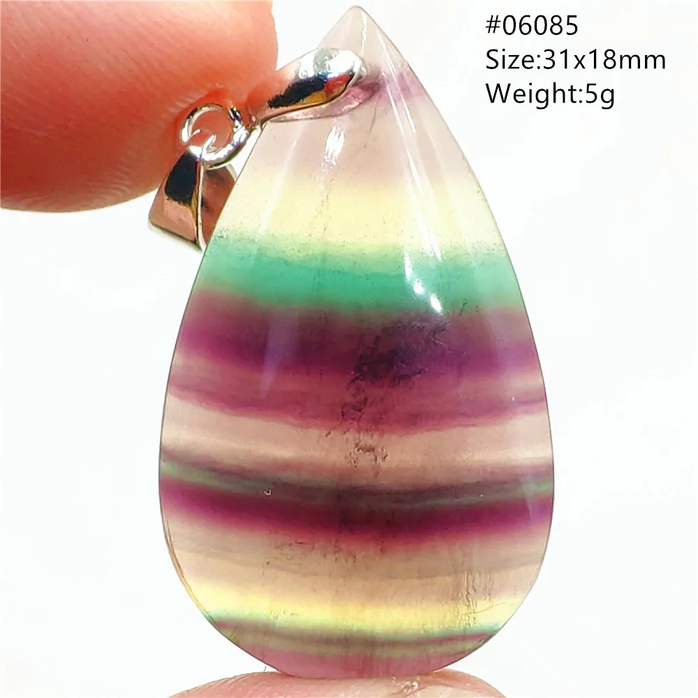 Natuurlijk Groen Geel Fluoriet Quartz Hanger Ketting Waterdruppel Kristal Kleurrijke Fluoriet Regenboog Sieraden Zeldzame Vrouw Mannen Aaaaa