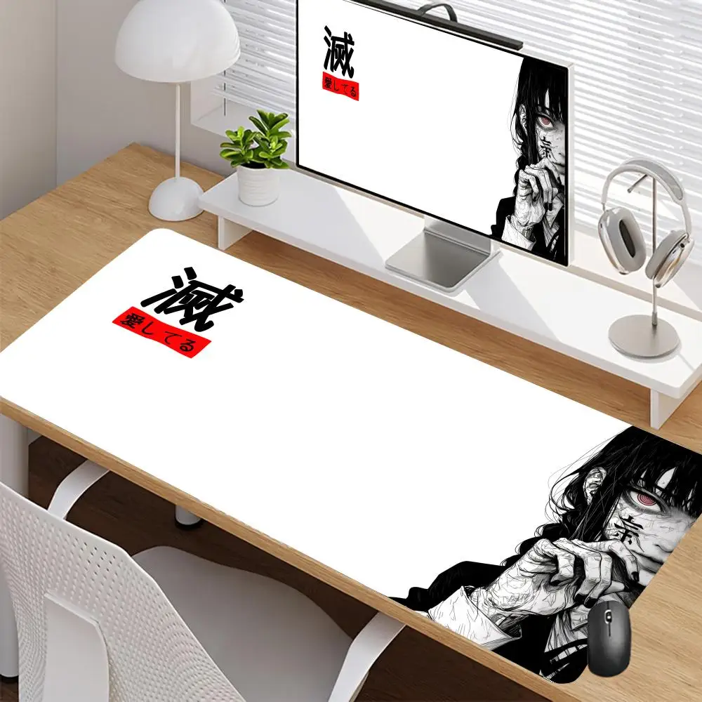 

Art Makima Comic Black & White Mouse Pad Dark Girl Gamer Computer Accessories Chinese Character Love Keyboard Laptop Desk Mat