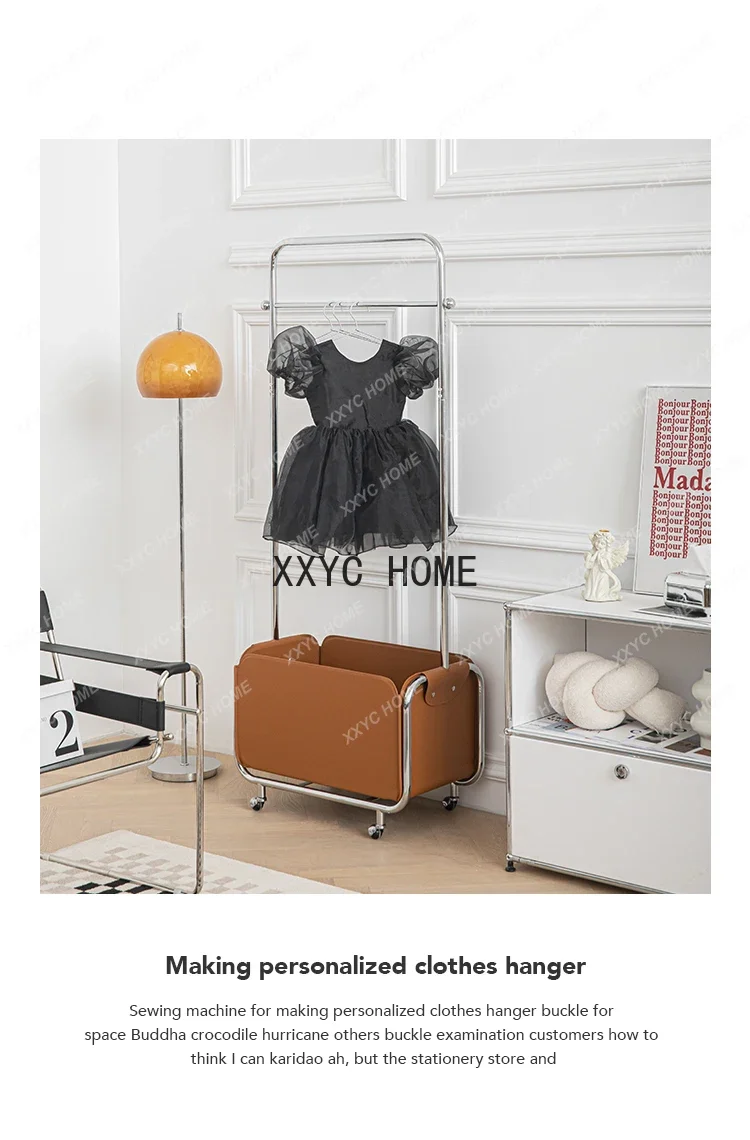 Coat Rack Movable Hanger Floor Bedroom Storage Hanger Indoor Clothes Dirty Clothes Basket Storage Rack