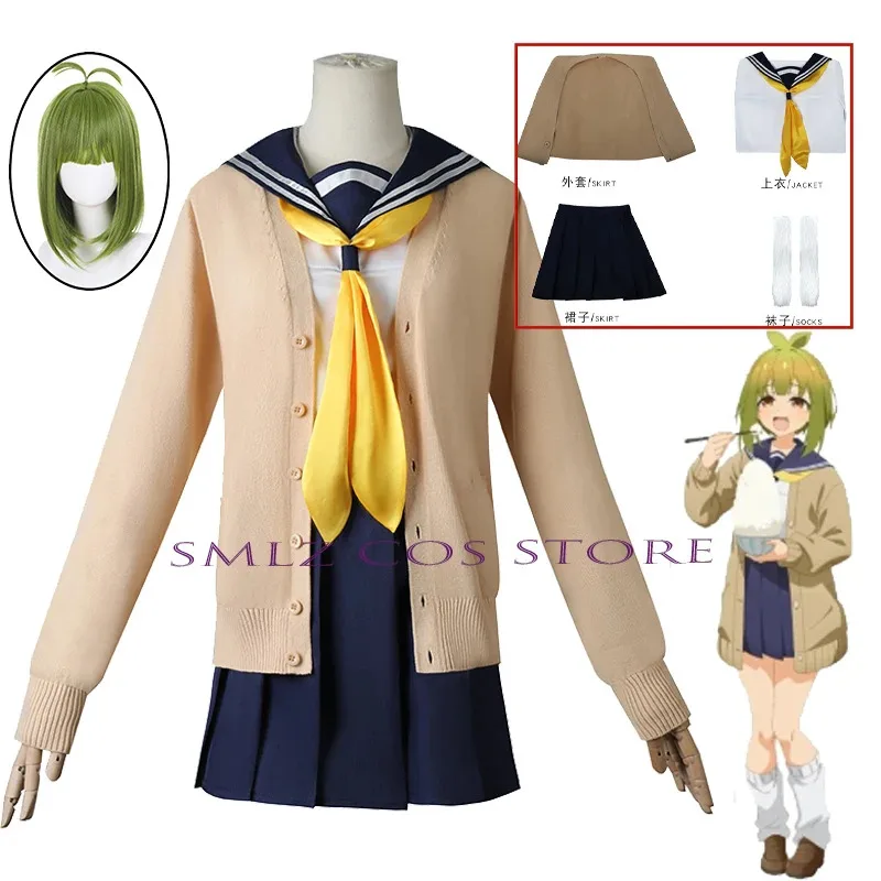 

Meme Bashame Cosplay Anime My Deer Friend Nokotan Costume Bashame Dress Coat Uniform Wig Halloween Party Outfit for Woman