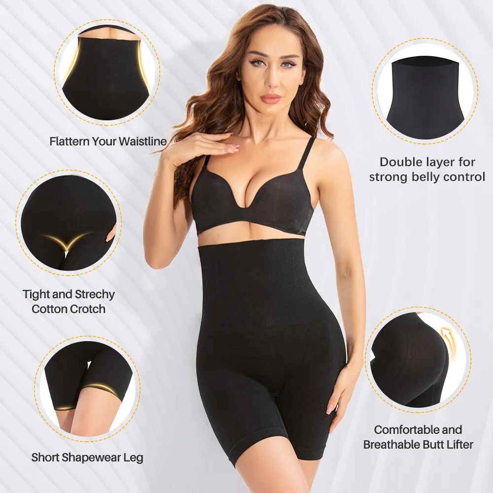 Bragas moldeadoras de cintura alta para mujer, bragas moldeadoras sin costuras, pantalones cortos adelgazantes, buen estiramiento, talla grande 5XL, envío directo