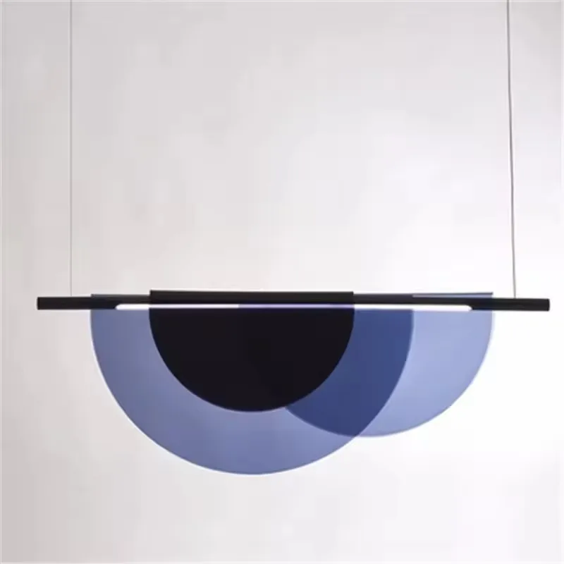 Modern Nordic Glass Lustre Pendant Light lamp chandelier livingroom Blue Amber Acrylic Hanging Lights