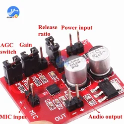 MAX9814 modulo scheda amplificatore microfono Electret con funzione AGC DC 3.6-12V