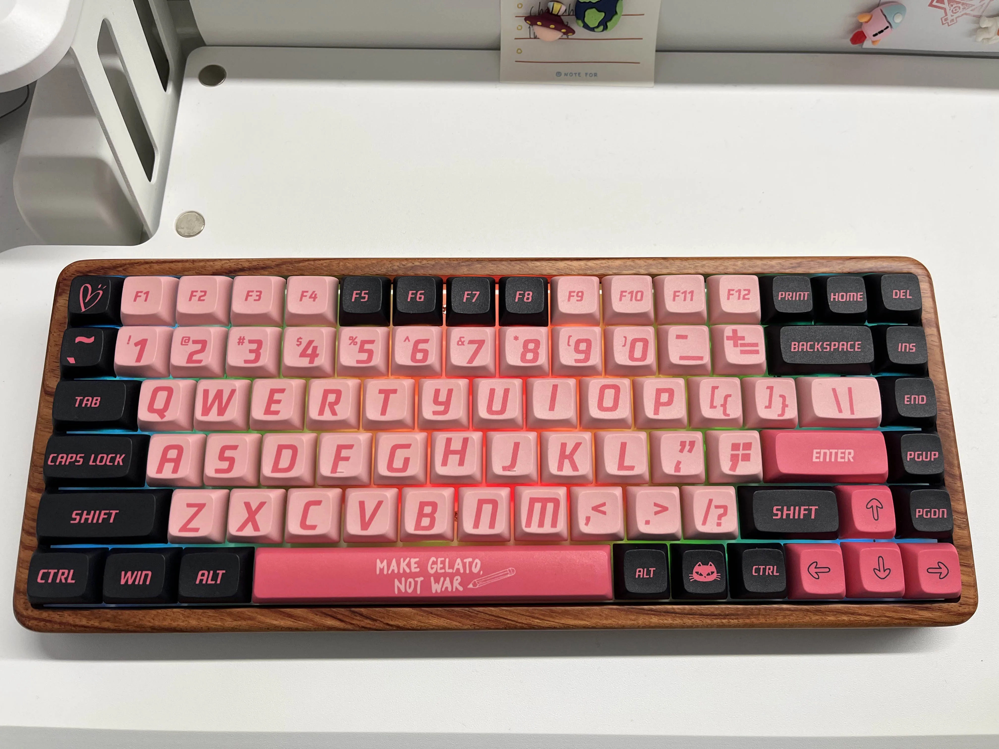 121 Keys Cute Black Pink XDA Keycaps For MX Switch Mechanical Keyboard PBT Dye Sublimation Keycap Custom XDA Profile Key Caps