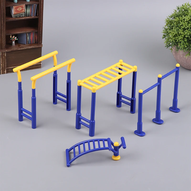 1Set Puppenhaus Outdoor Fitness Ausrüstung Modell Mini Simulation Sportscene Ornament Puppe Haus Park Micro Szene Decor Zubehör