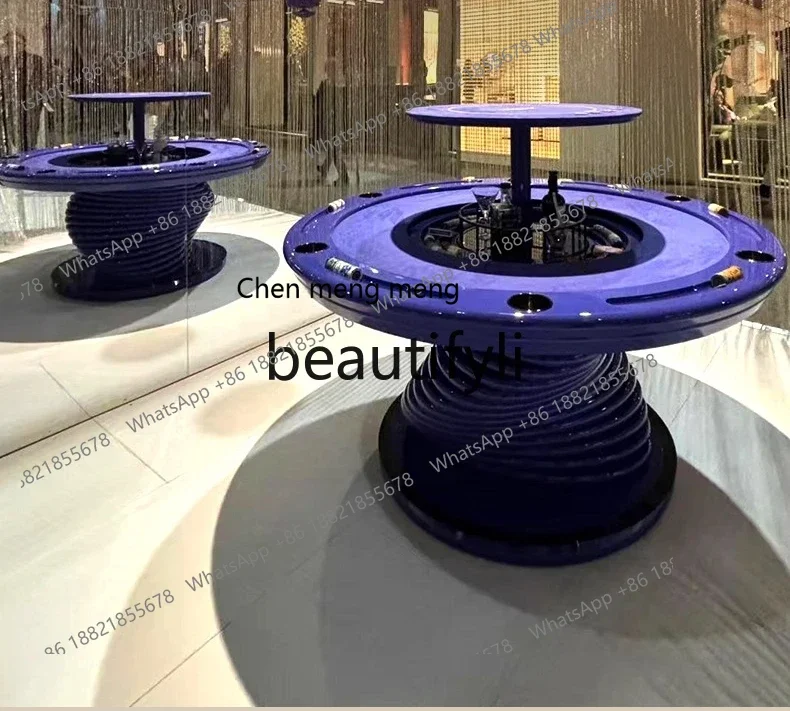 Lhy7486 ss Light Luxury Club Villa Mansion طاولة مستديرة للترفيه الداخلي ورفع الشطرنج وطاولة البطاقات #6