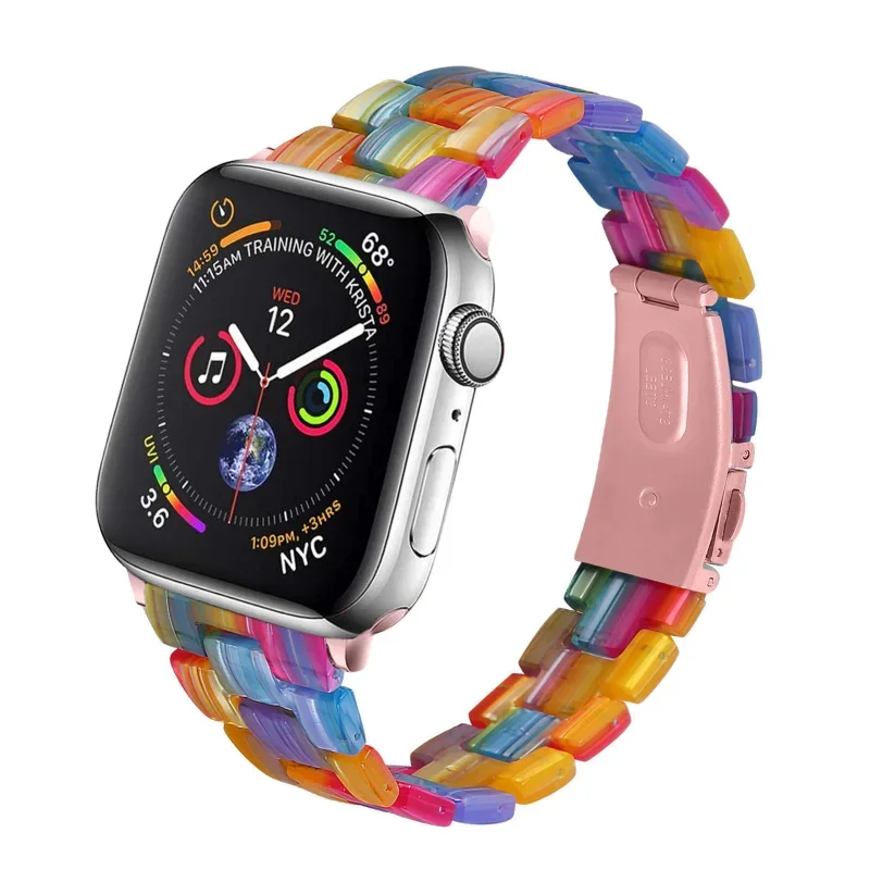 حزام راتينج لشريط أبل ، حلقة ساعة نسائية شفافة ، ، iWatch 6 ، SE ، السلسلة 5 ، 4 ، 3 ، 2 ، 38 ، 44 ، 40 ، 42