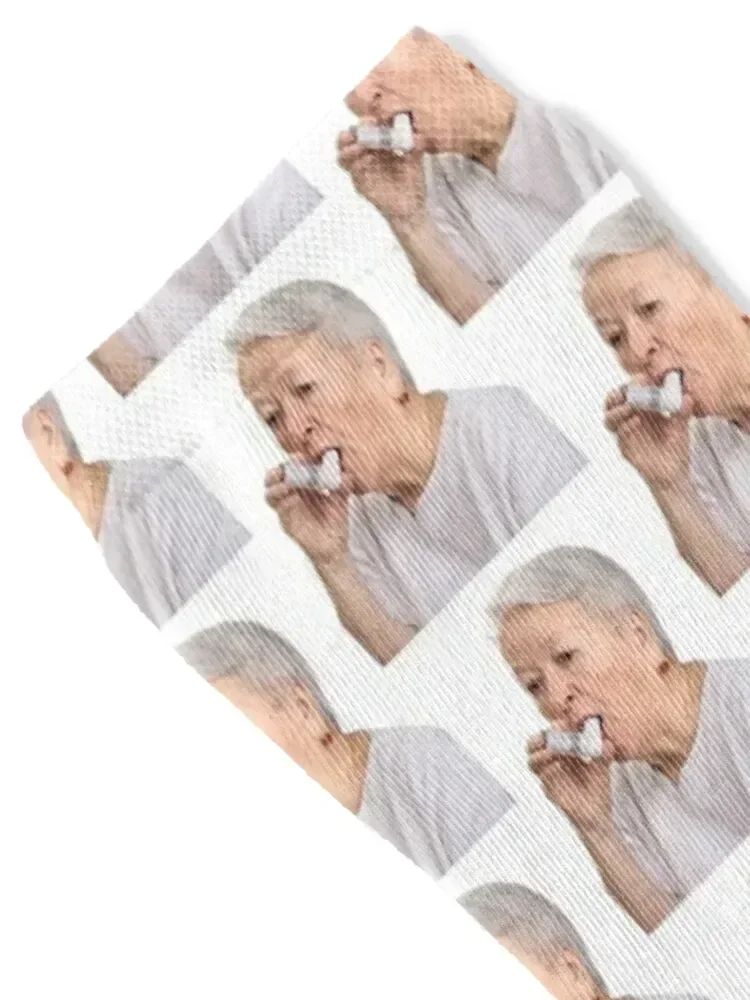 Old Lady with Inhaler Socks Children's hockey Socks Men's Women's