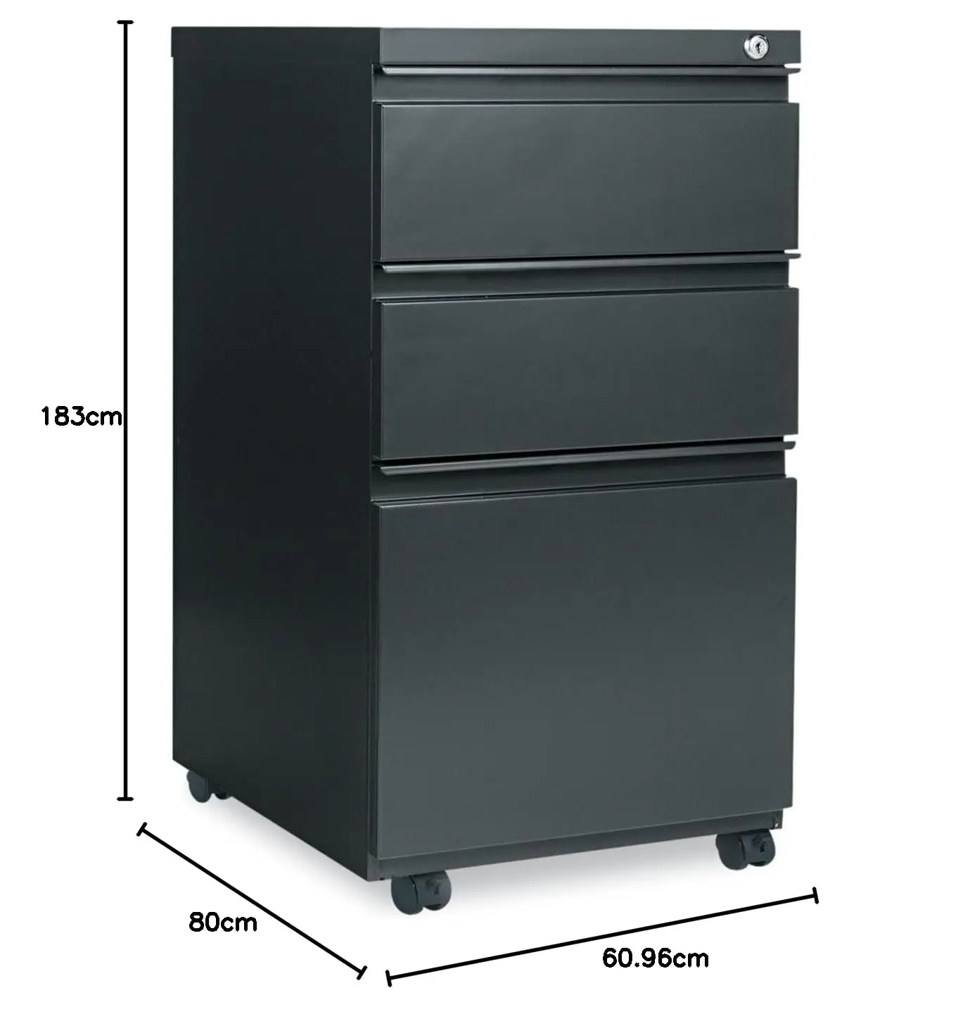 Pedestal with Full-Length Pull, Left or Right, 3-Drawers Box/File, Legal/Letter, 15-7/8w x19-1/4d,, Customized