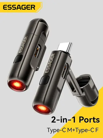 Essager 2-in-1 Type-C Portable Mini Cigarette Lighter with Air Blowing Function Outdoor Safety USB-C Adapter