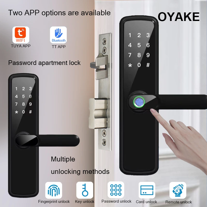 

Smart fingerprint door lock apartment hotel long-term short-term rental limited time password USB emergency unlock TUYA TT APP