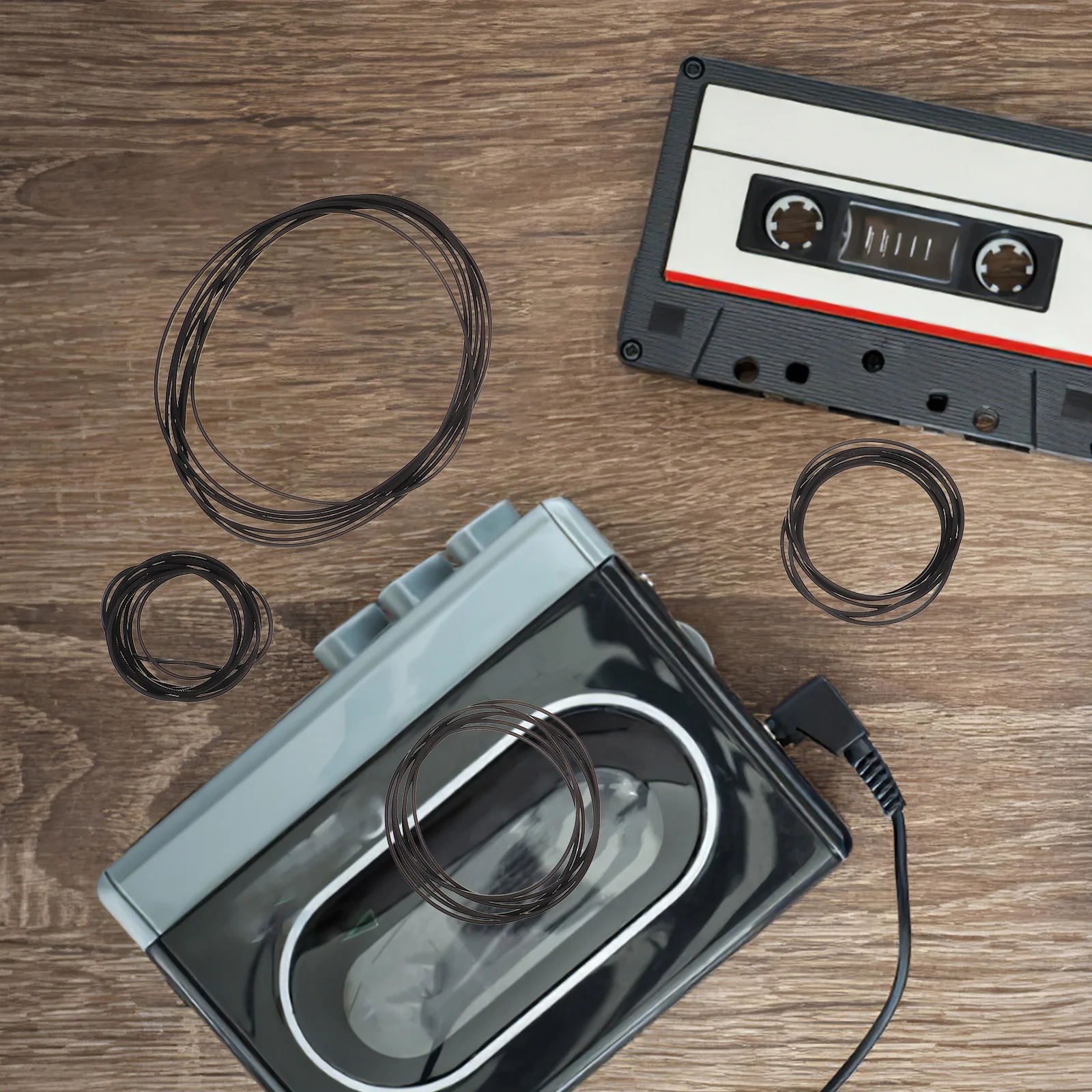 50개 테이프 레코더 카세트 벨트 교체용 플레이어 벨트 유지보수용