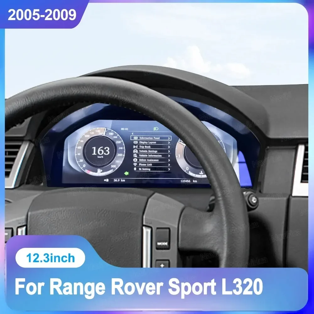 

12,3-дюймовый ЖК-экран приборной панели для Range Rover Sport L320 2005-2009, цифровая приборная панель, автомобильный спидометр, модернизация кабины