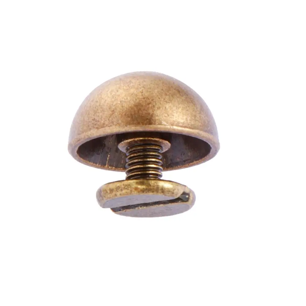 10pcs 8/10/12/16/20mm DIY Leather Craft Cloth Button Metal Nail Round Head Screws Solid Nail Bolt Mushroom Dome Strap Rivets