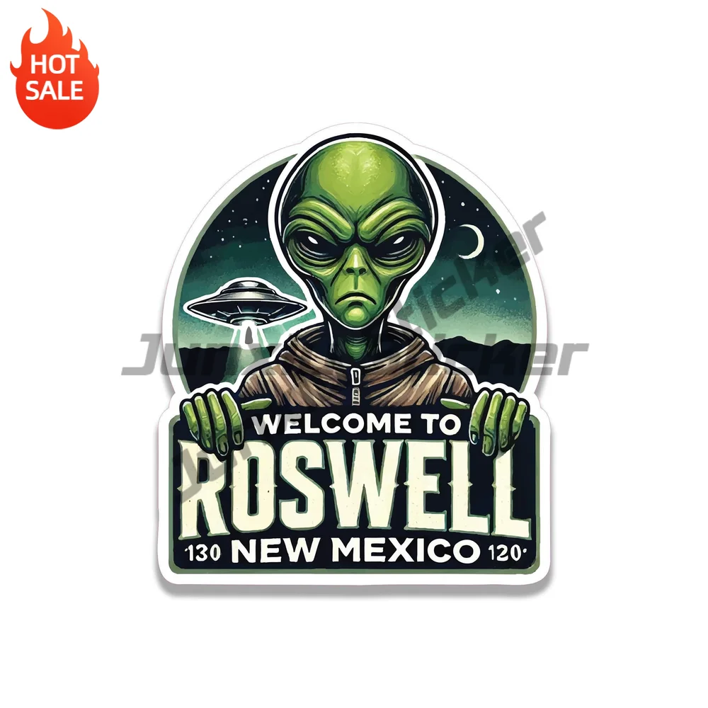 Roswell Alien Area 51 UFO New Mexico Vinyl Car Sticker Decal for Car Window and Laptop Sci-Fi Decor