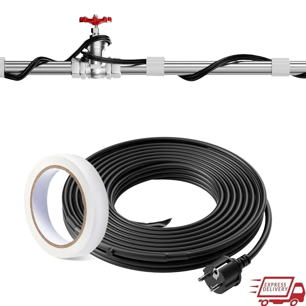 

12 футов нагревательный кабель для труб, 5 Вт футов, саморегулирующийся термостат, водопроводная труба, изоляционная лента для предотвращения мороза, фургоны, сады, клапаны, смесители