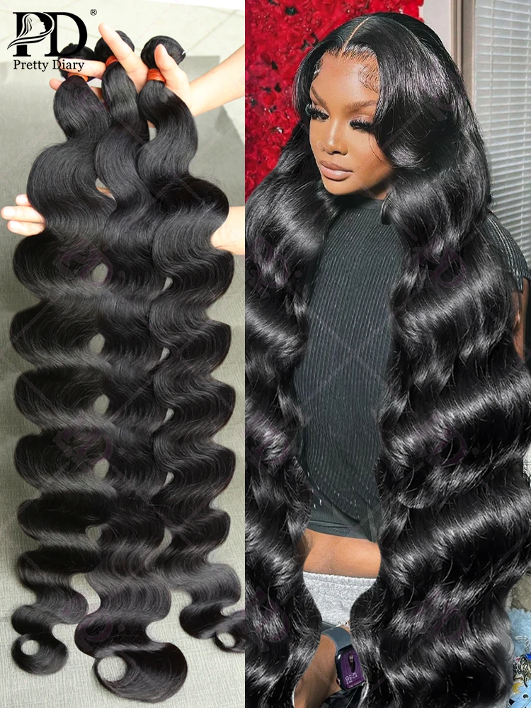 30 34Inch body Wave Bundle 100% Human Hair Double Weft Curly Raw Hair Extensions Tissage Unprocessed Indian Hair Quick Weave