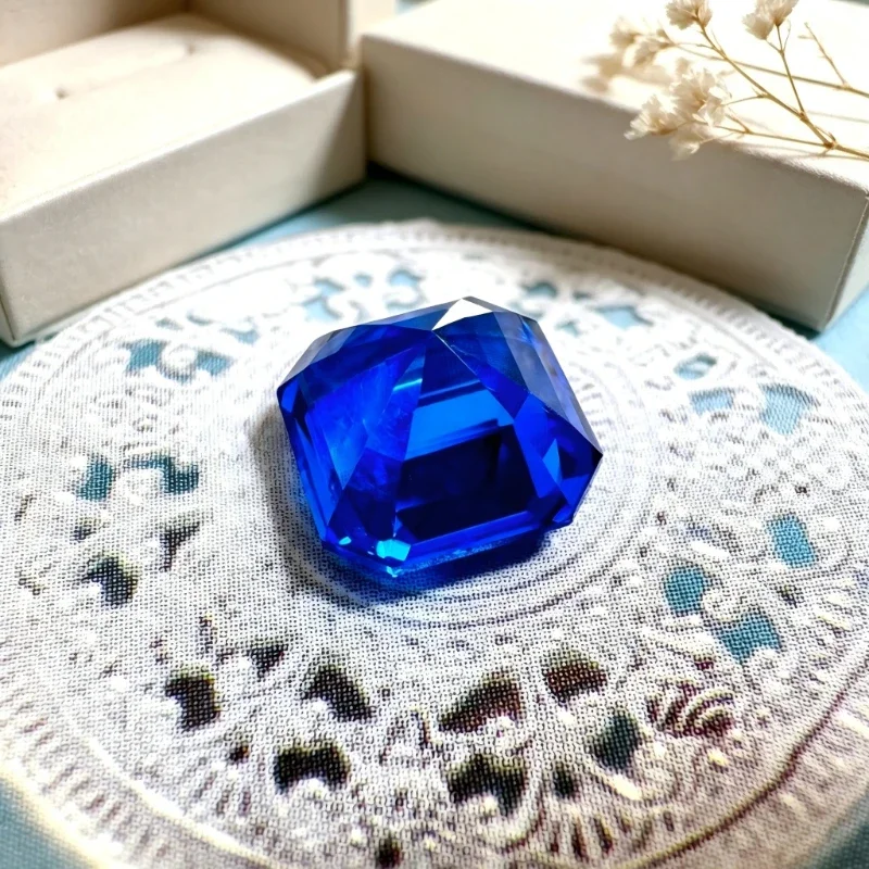 Laborgezüchteter Edelstein Kobaltspinel Asscher-Schliff mit Zertifikat Großhandel – Detail 6