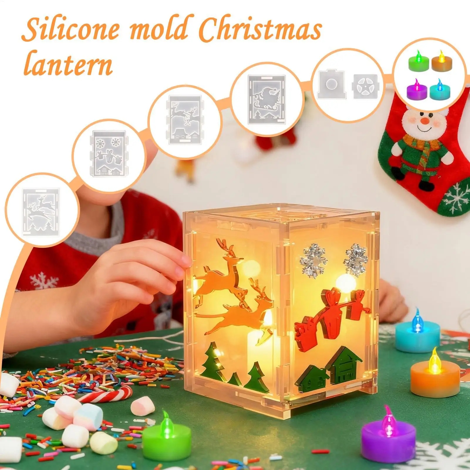 

Christmas Molds For Resin 6-Piece Silicone Epoxy Resin Casting Mold For Craft Reusable Mould Craft Supplies For Wax Plaster