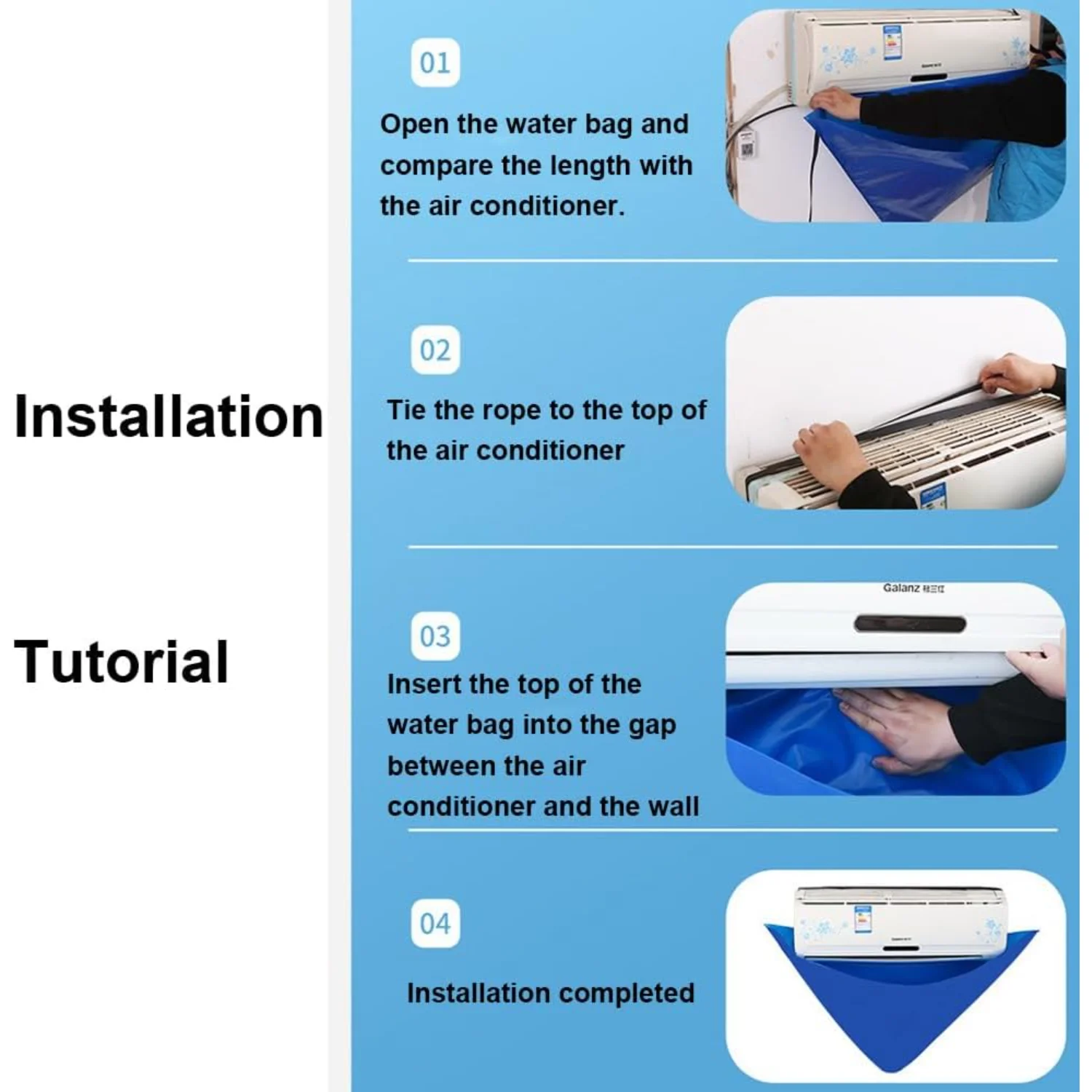 

Split Air Conditioning Cleaning Cover Bag With Cleaning Brush Waterproof Wall Mounted Air Conditioner Service Bag - Blue