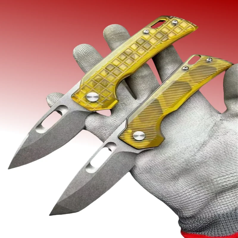 

Pterosaur transparent PEI fiber handle folding knife, handheld pocket knife, emergency rescue tool, sharp fruit knife
