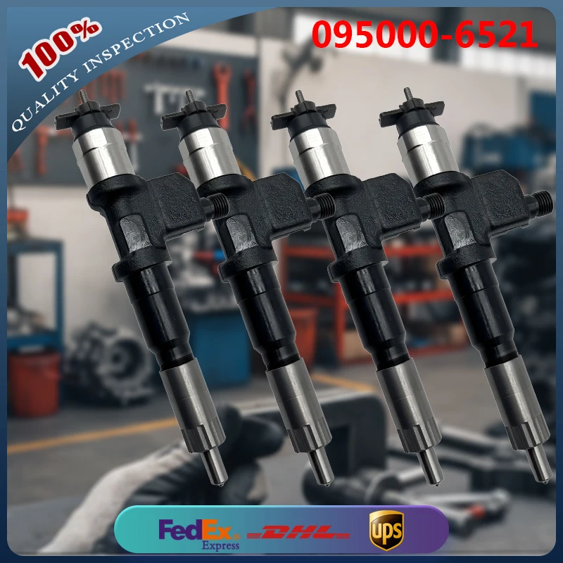 

4PCS Fuel Injector 095000-6521 for Hino Engine N04C N04C-TF N04C-TQ Toyota Dyna Toyoace Truck