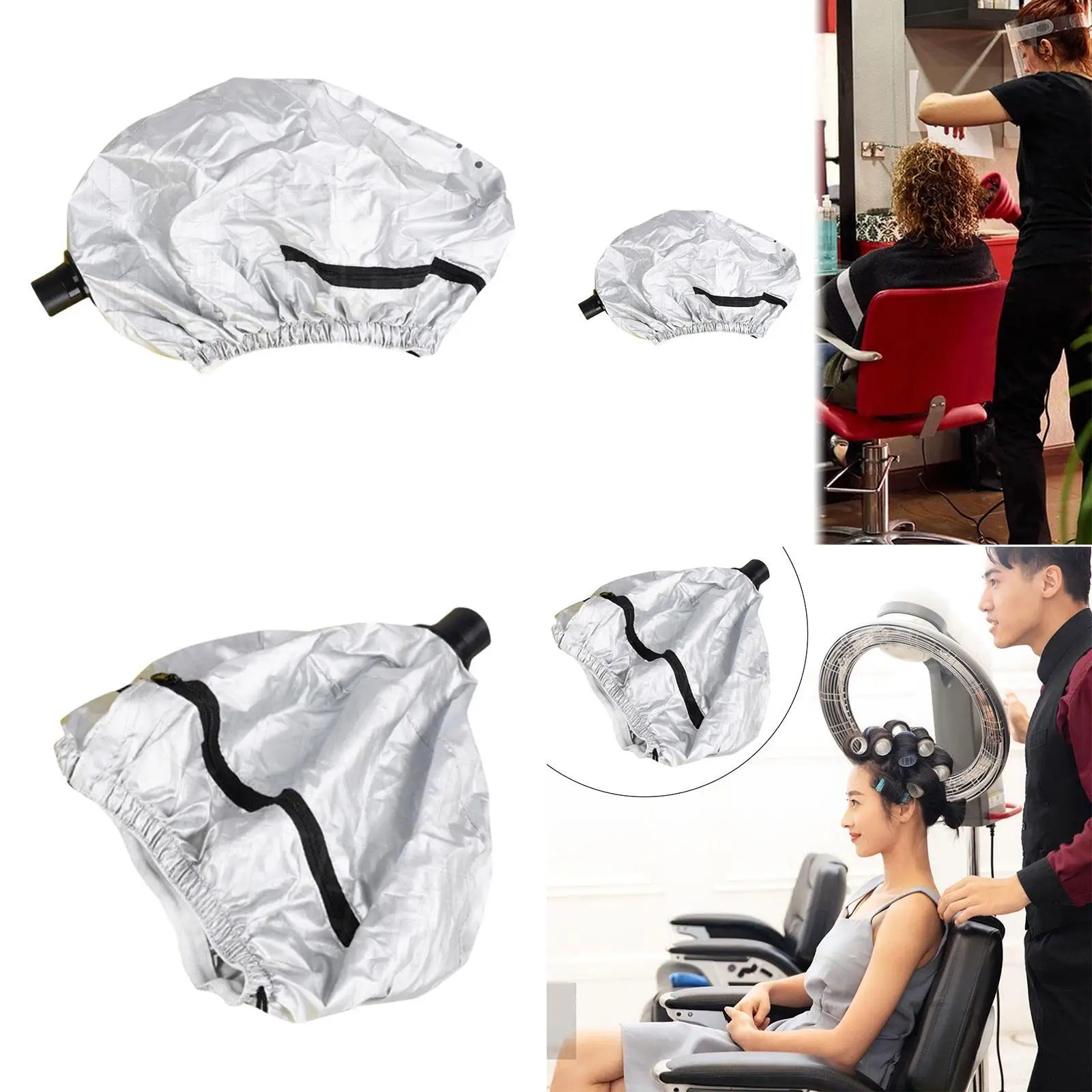 Portable Hair Drying Bonnet Cap with Long Tube for Quick Dry Blow Dryer Attachment Soft Hooded Styling Bonnet for Home Travel - view 6