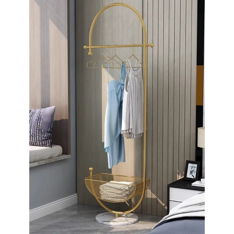 

Nordic Floor Ceiling Coat Racks, Bedroom Household Light Luxury Clothing Hangers, Net Red Clothes Hangers, Golden Storage Holder