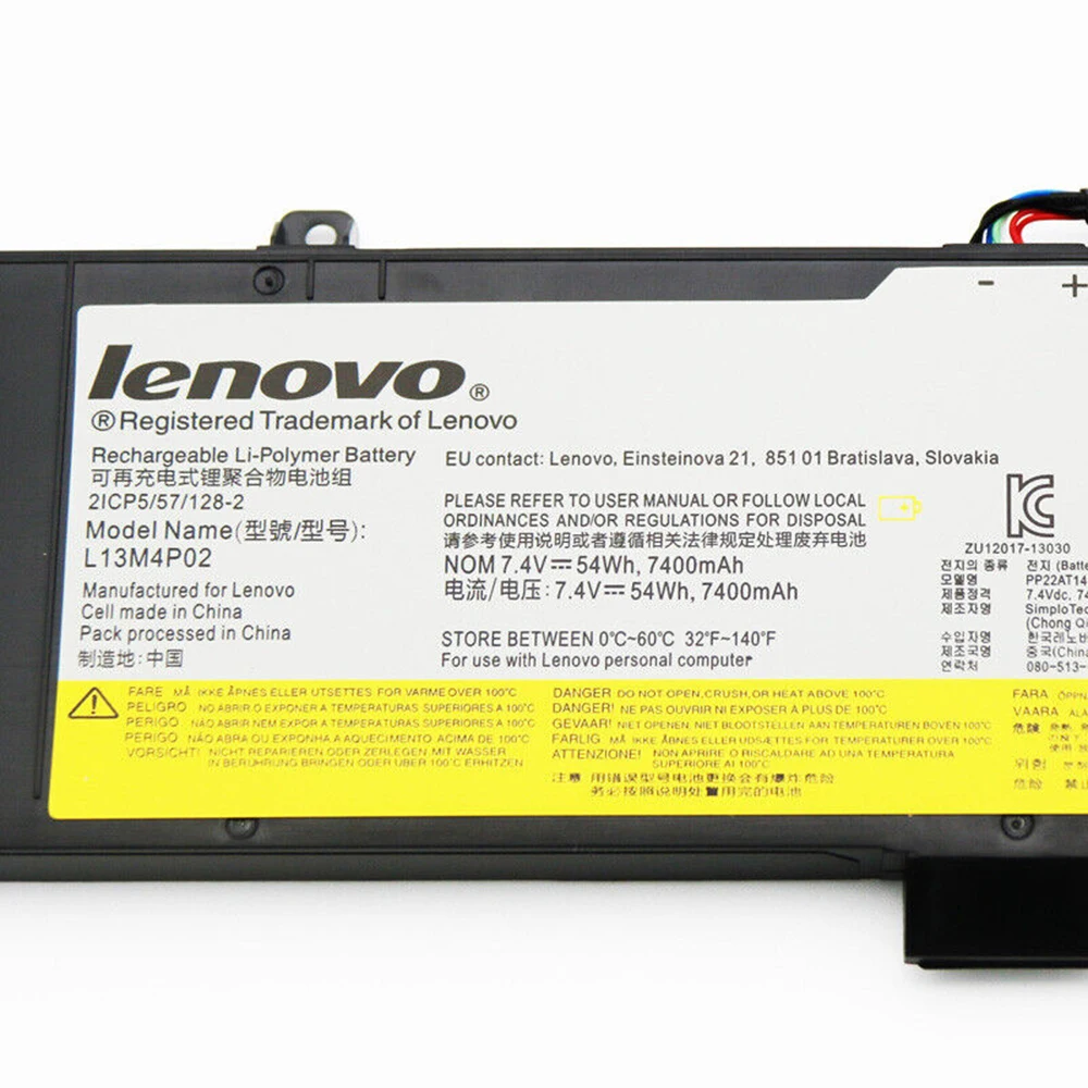 New Genuine Original L13M4P02 7.4V 54Wh Laptop Battery for Lenovo Erazer Y50-70 Y70-70 Y50-70AM-IFI ISE L13N4P01