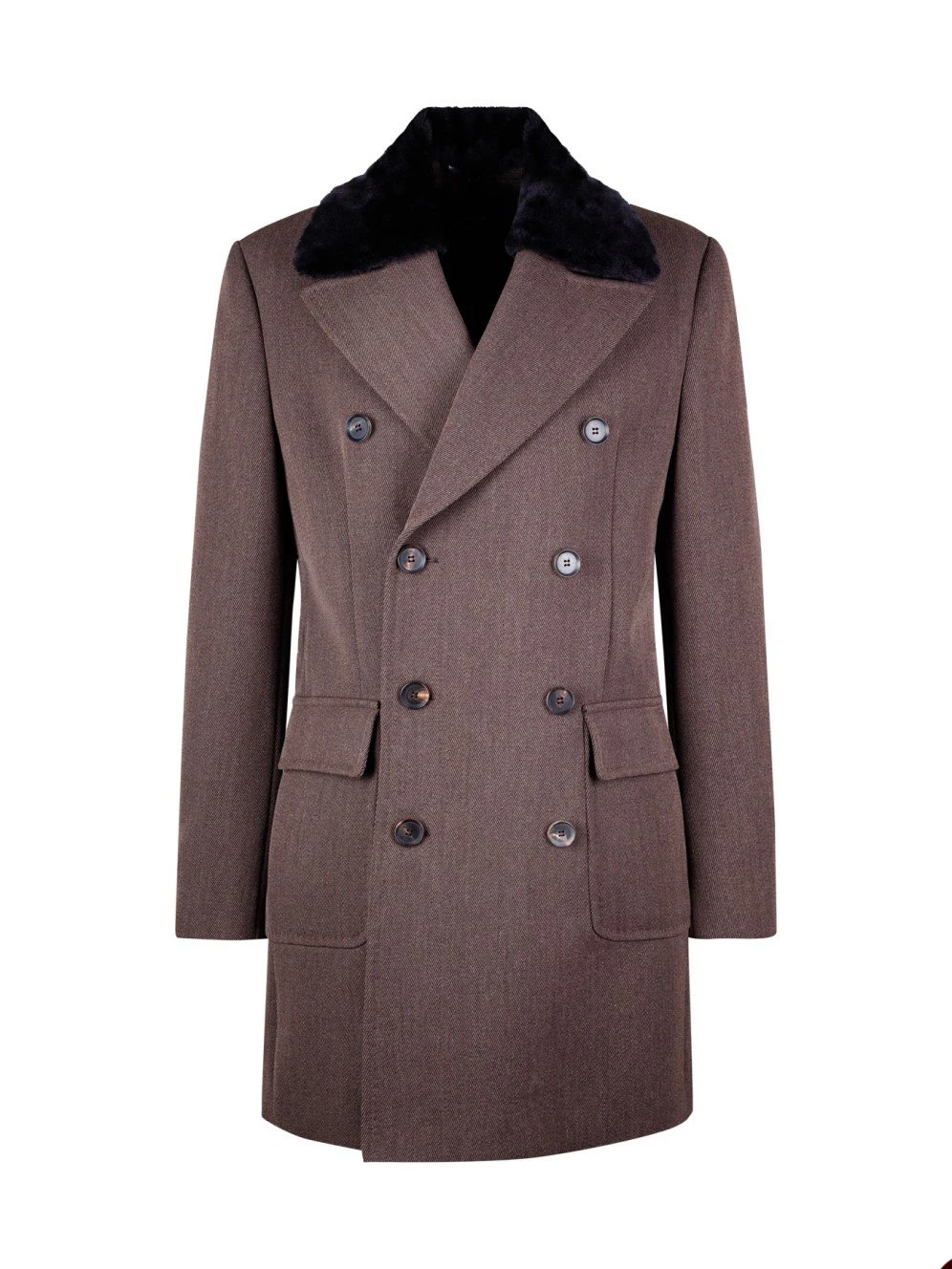 

Thick Men Long Coat Overcoat Double Breasted Feathers Warm Woolen Pockets Business Causal Daily Tailored