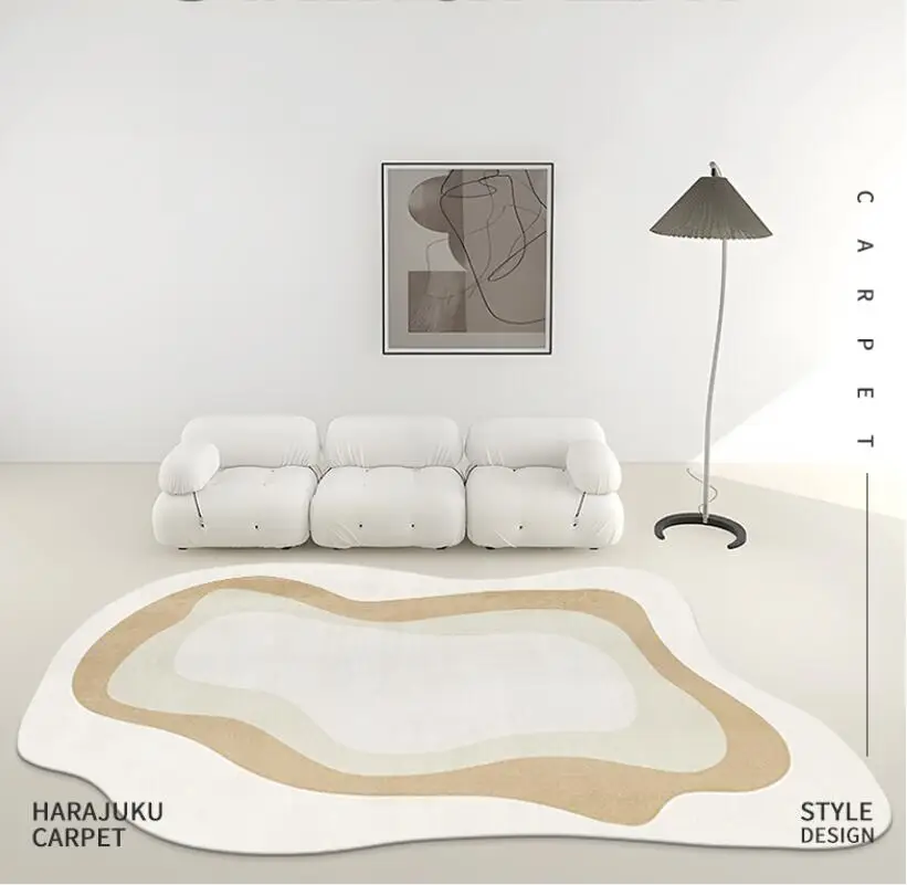 Nordic Thick Imitation Cashmere Area Carpet For Living Room Lunge Rug Irregular Shape Bedroom Carpet Soft Floor Mat Home Decor