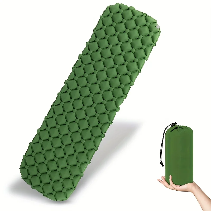 Colchoneta inflable ultraligera para dormir, colchoneta de Camping plegable Rectangular y portátil con humedad de tela de poliéster duradera, 1 ud.