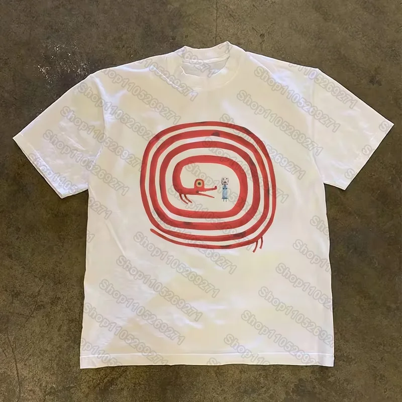 T-shirt à col rond créatif et amusant, tendance et élégant pour l'été, unisexe, à manches courtes, style rétro streetwear Y2K, hauts décontractés à la mode