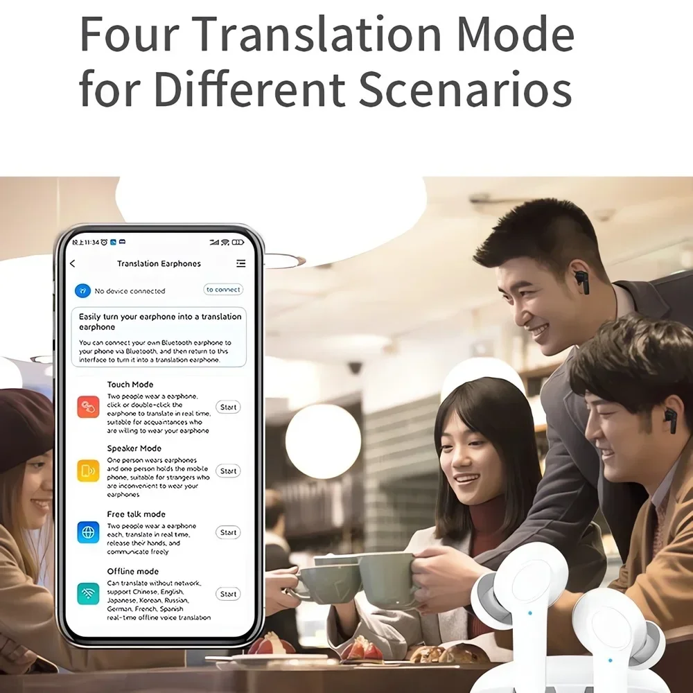 New Translate Earbuds 144 bahasa Real Time penerjemah suara AI 98% akurasi mendukung Online OffLine 4 Mode translasi hadiah