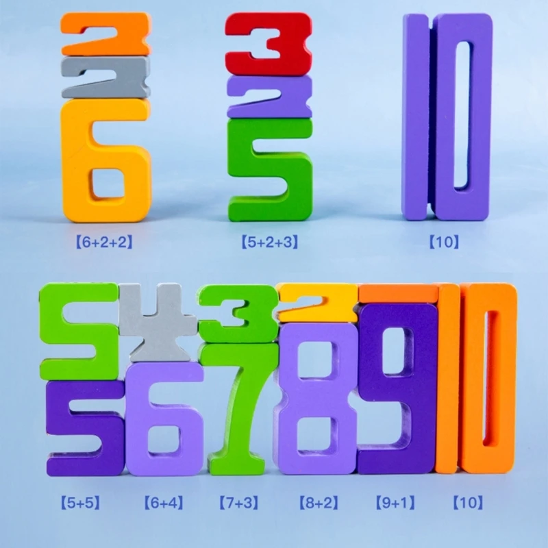 Puzzle empileur en bois, activités éducatives d'équilibrage, jouet pour enfants 3 ans blocs empilables colorés, pour