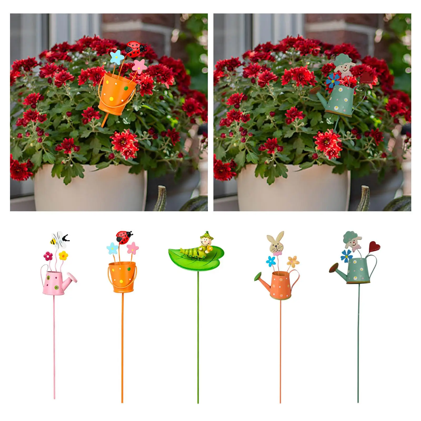 metal flowers Stick DIY Party Decor Flower Pot Pick for Vegetables Gardening